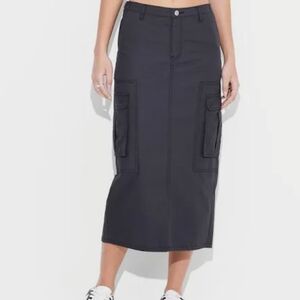 Women's Cargo Maxi Skirt - Wild Fable Hematite M
